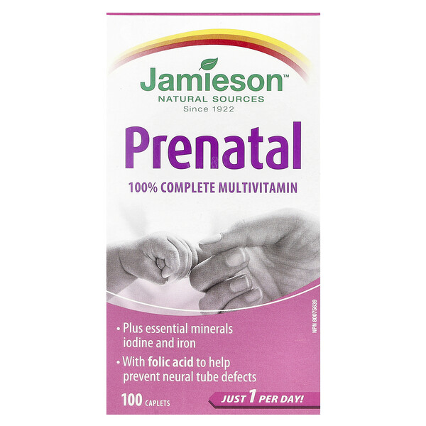 Prenatal, 100% Complete Multivitamin, 100 Caplets Jamieson Vitamins