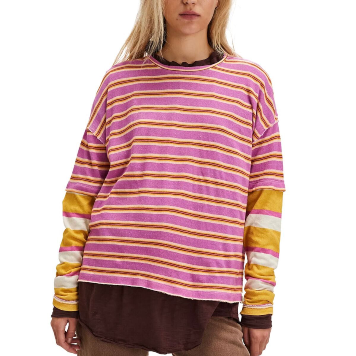 Nina Stripe Long-Sleeve Shirt Free People