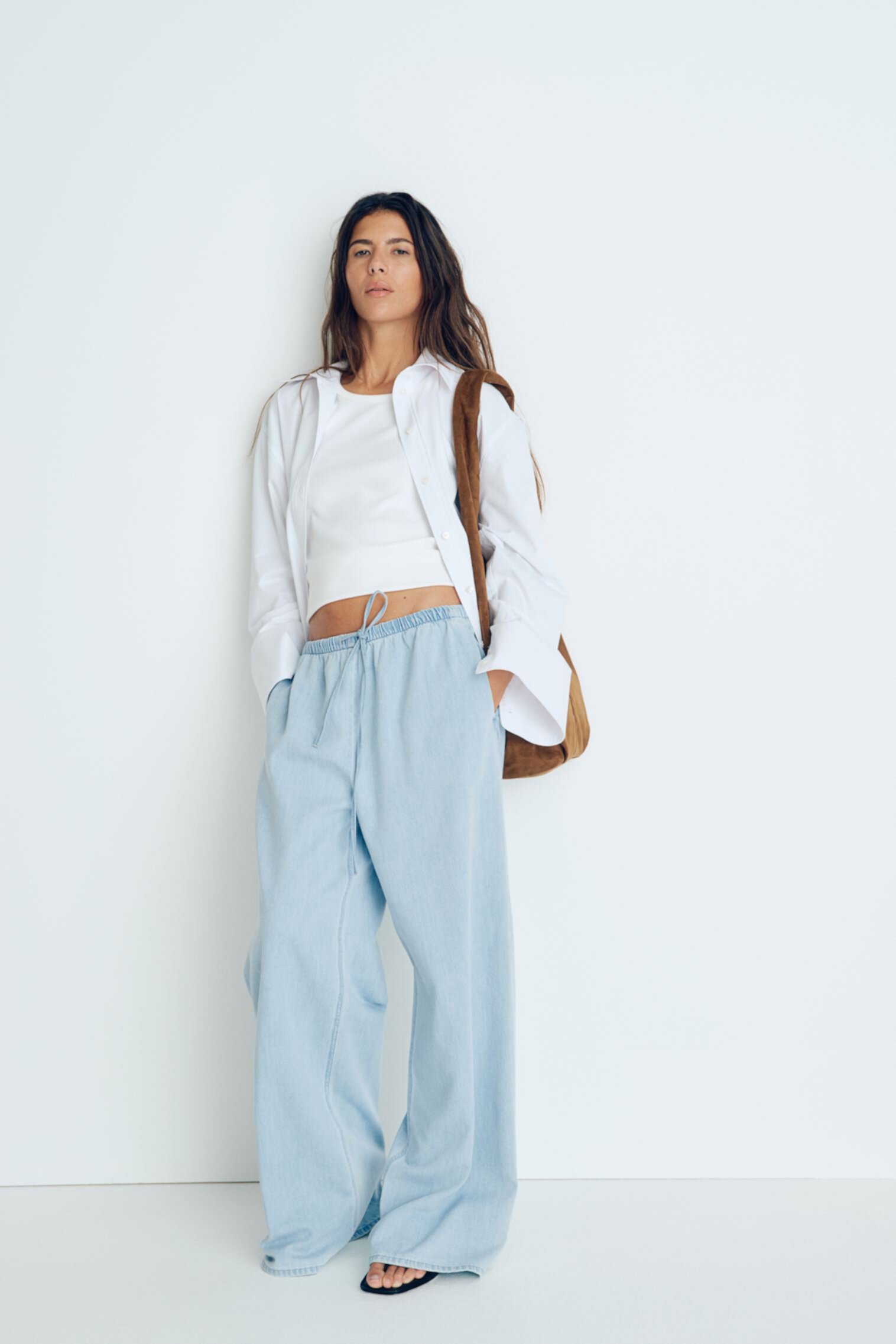 Feather Soft Denim Drawstring Pants H&M