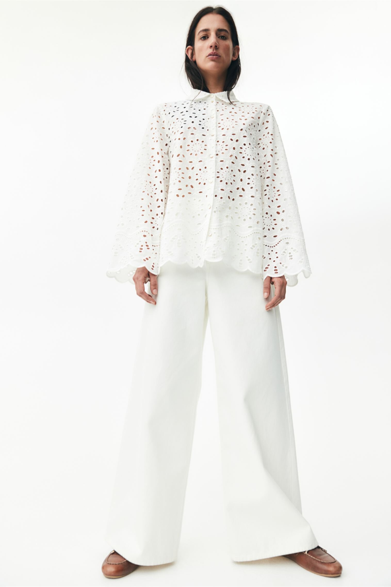 Eyelet Embroidered Shirt H&M