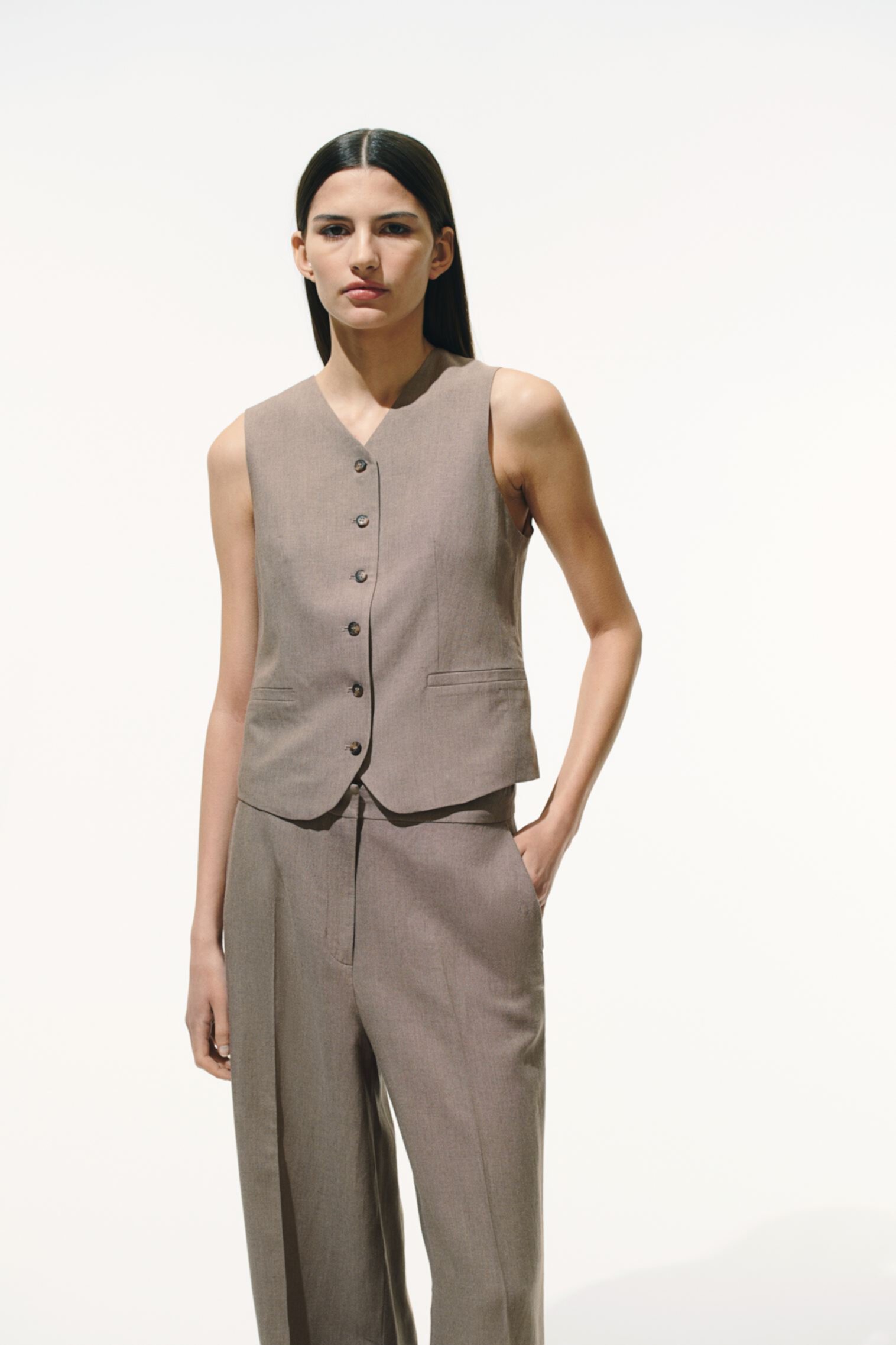 Linen-Blend Suit Vest H&M