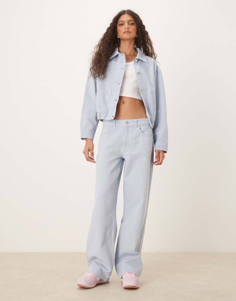 ASOS DESIGN baggy boyfriend jean in pastel blue Asos Design