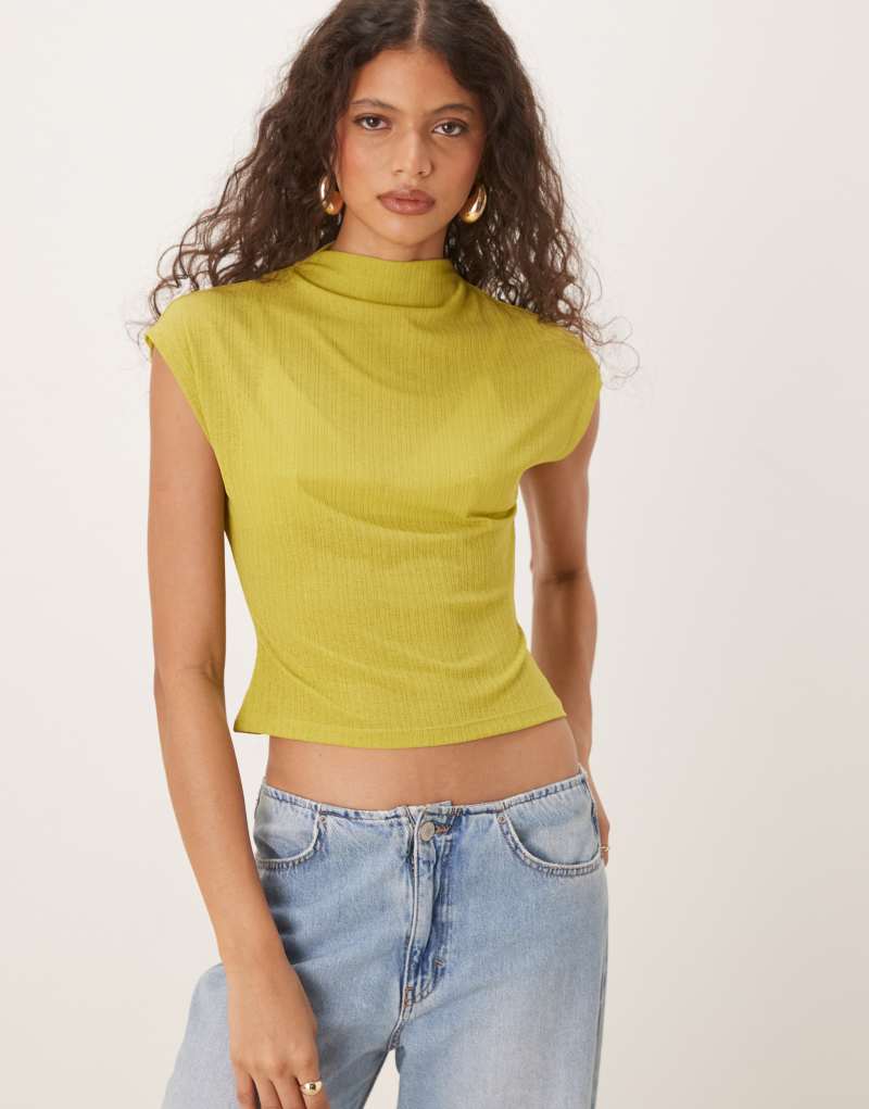 ASOS DESIGN dry handle ribbed grown on neck tee in olive Asos Design