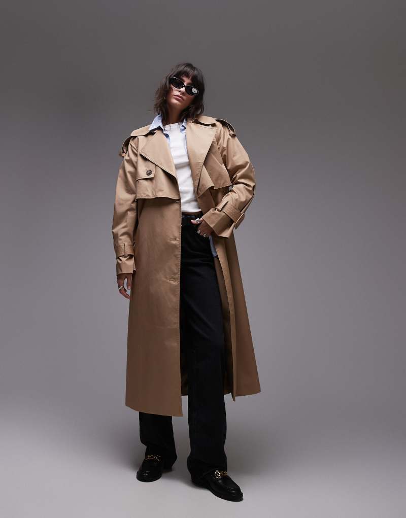 & Other Stories belted midaxi trench coat in beige & Other Stories