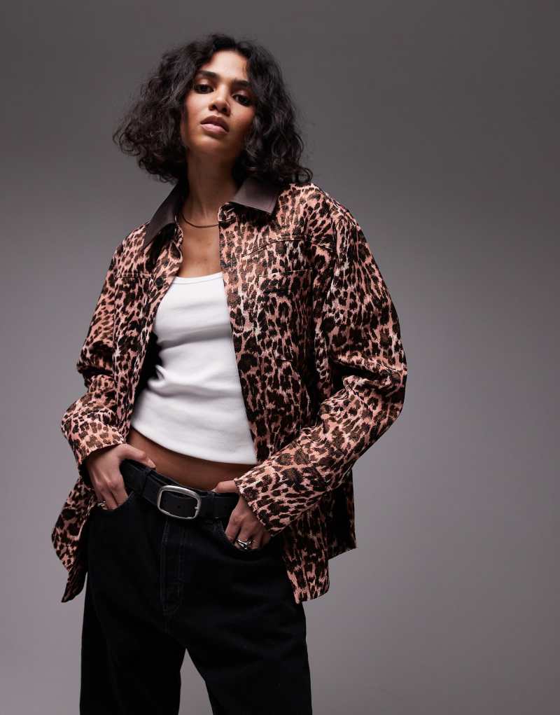 & Other Stories oversized shacket in leopard print  & Other Stories