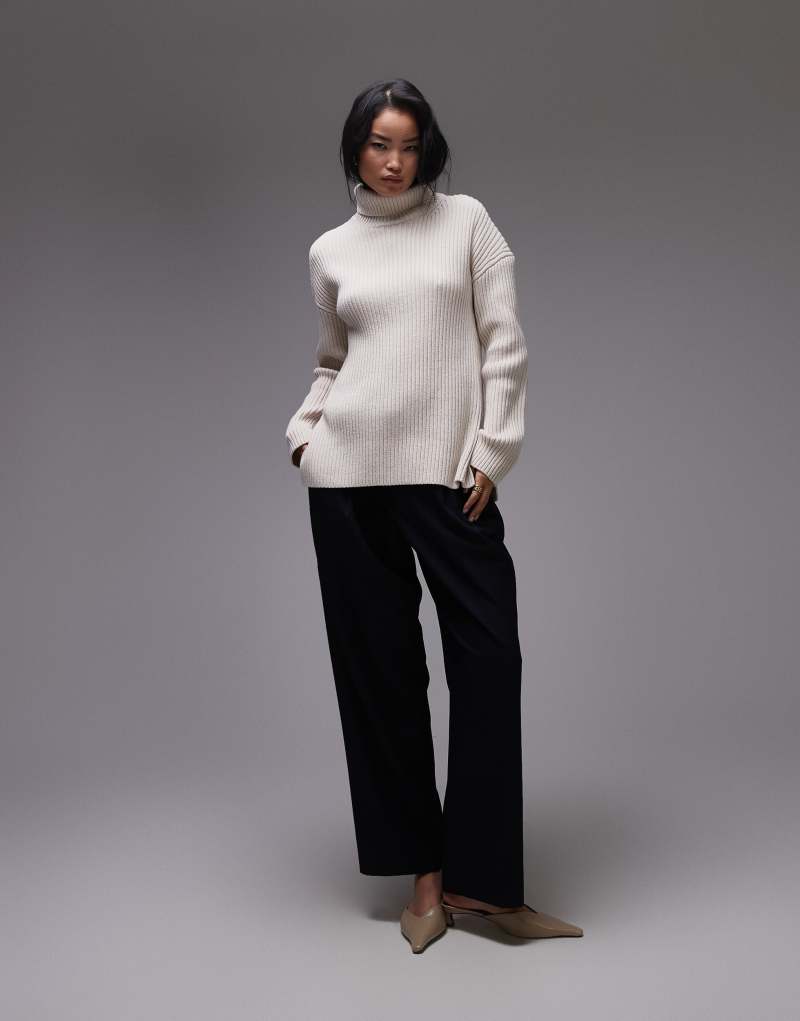 & Other Stories wool and cotton blend knit oversized sweater in off white & Other Stories