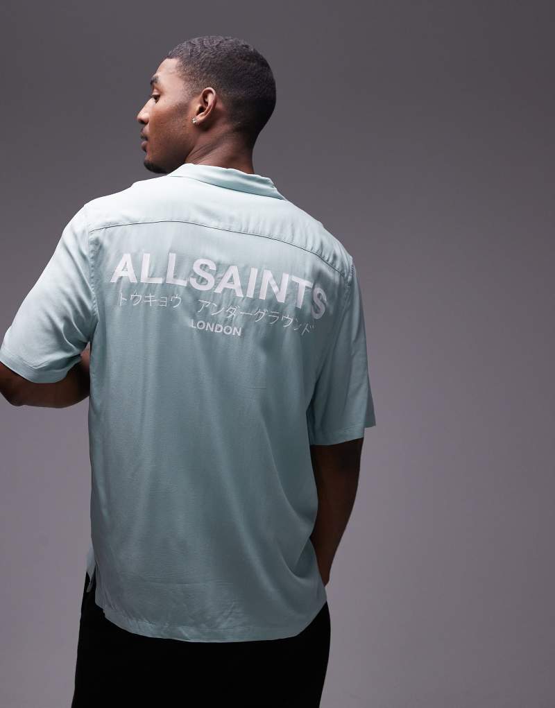 AllSaints Underground shirt in Turquoise AllSaints