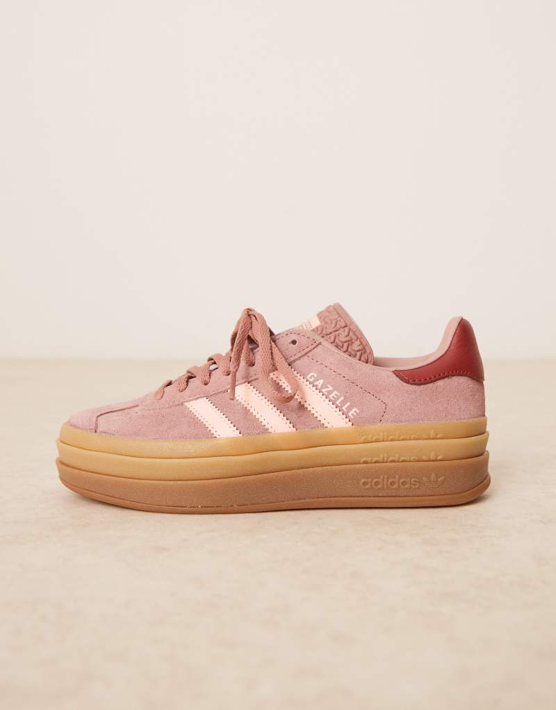 Кроссовки adidas Originals Gazelle Bold в розовом цвете с низким профилем и резиновой подошвой Adidas