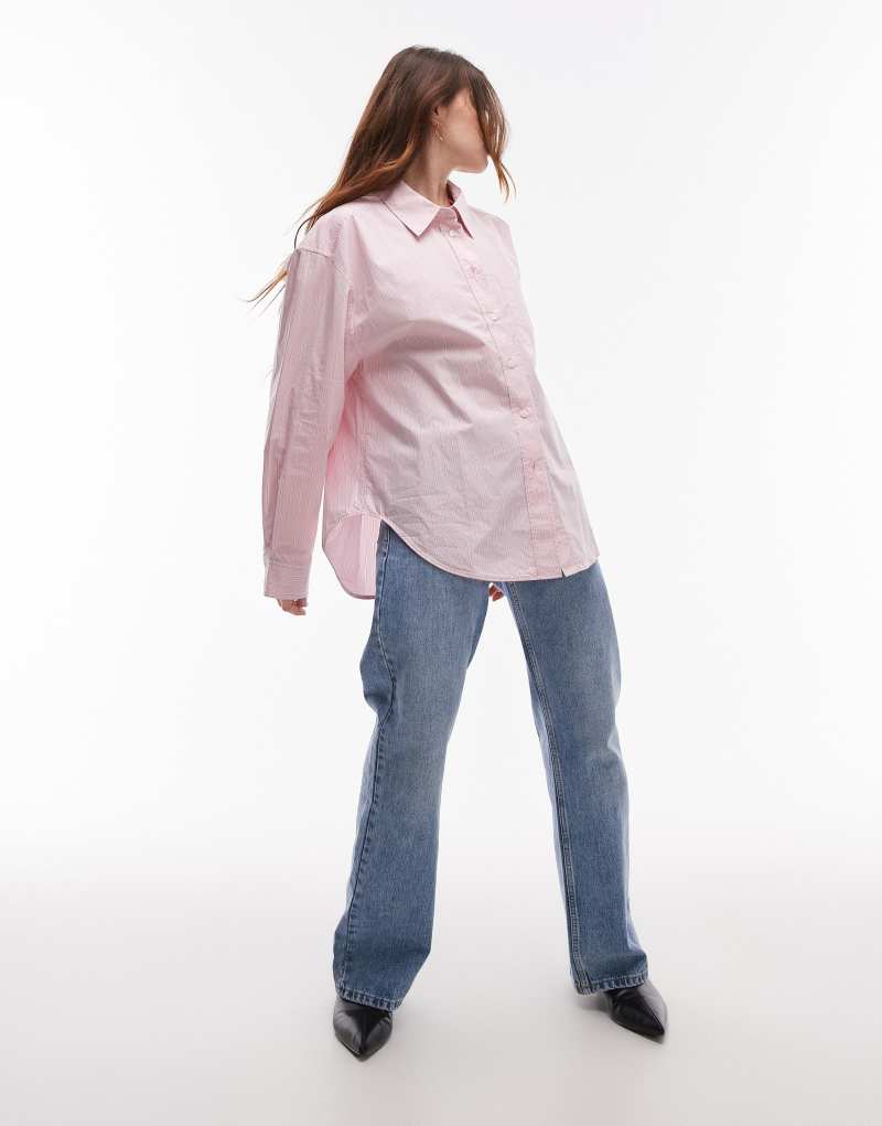 ARKET oversized shirt in pink stripes Arket