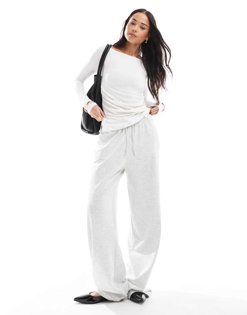 Bershka wide leg sweatpants in heather gray Bershka