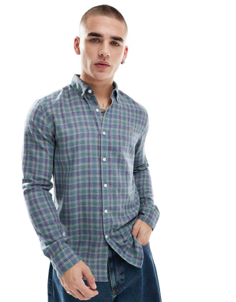 Farah hamilton plaid long sleeve shirt in multi Farah