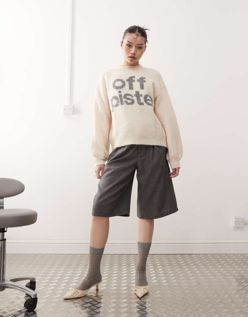 Motel Namari off-piste fluffy sweater in cream Motel