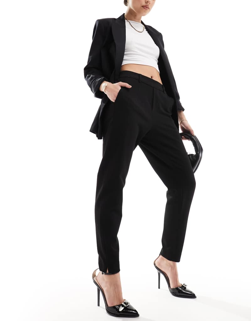 Object cropped tailored slim pants in black Object