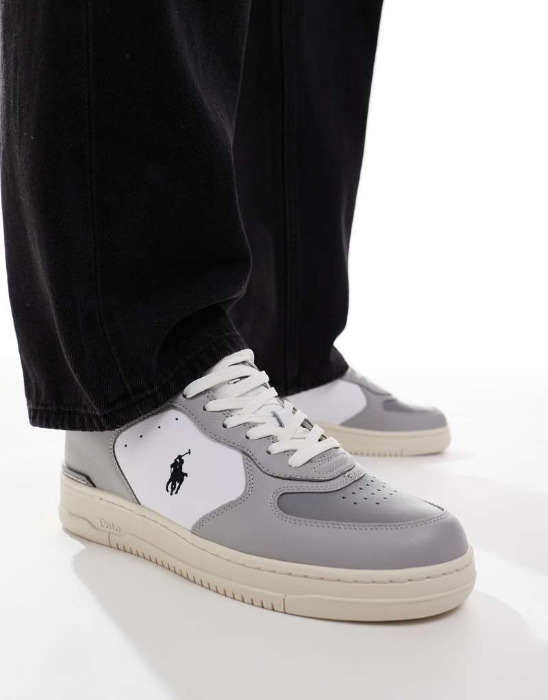 Polo Ralph Lauren masters court sneakers in gray and white Polo Ralph Lauren