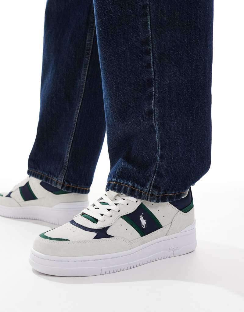 Polo Ralph Lauren Masters Sport 125 sneakers in off-white, green and blue Polo Ralph Lauren