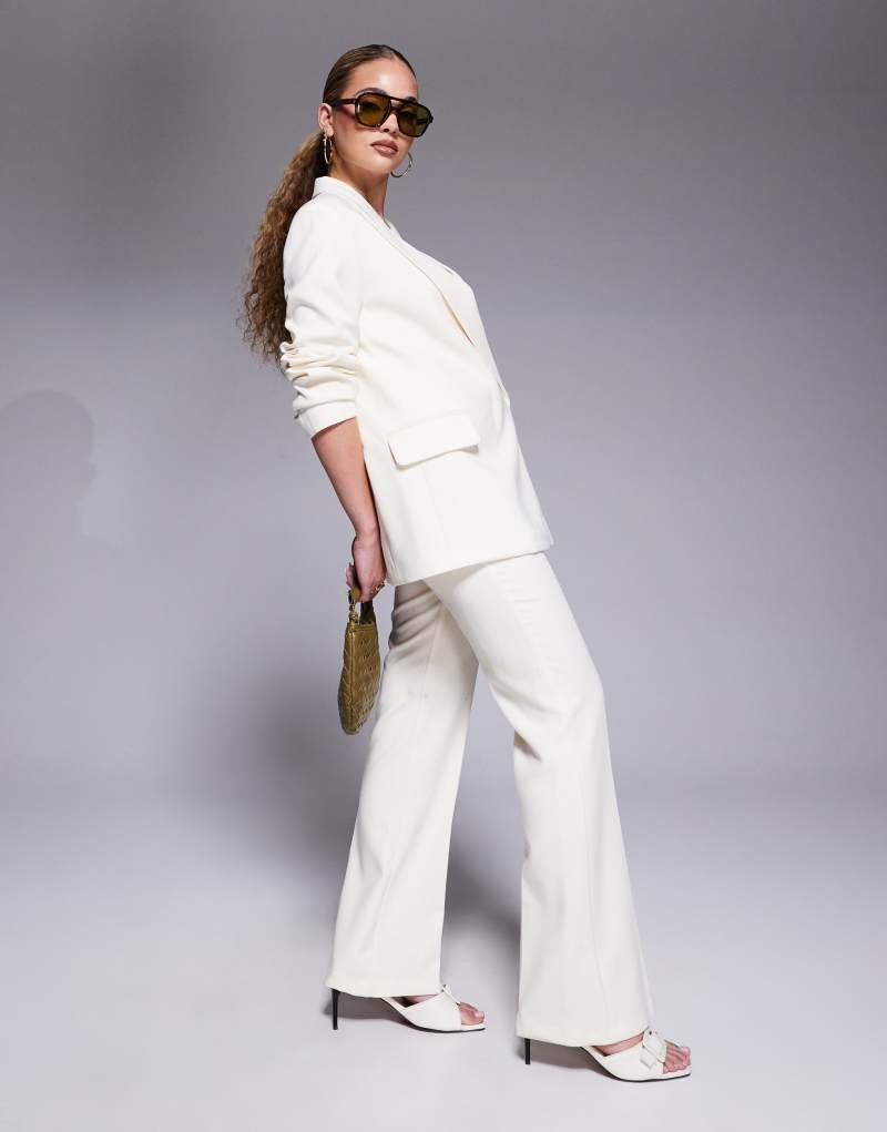 River Island slim flare tailored pants in cream - part of a set River Island