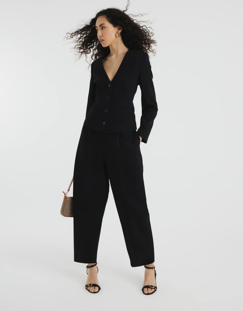 River Island barrel leg pants in black - part of a set River Island