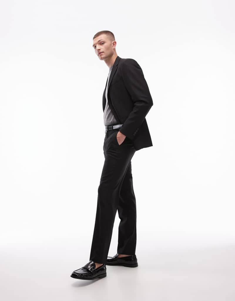 Topman skinny suit pants in black Topman