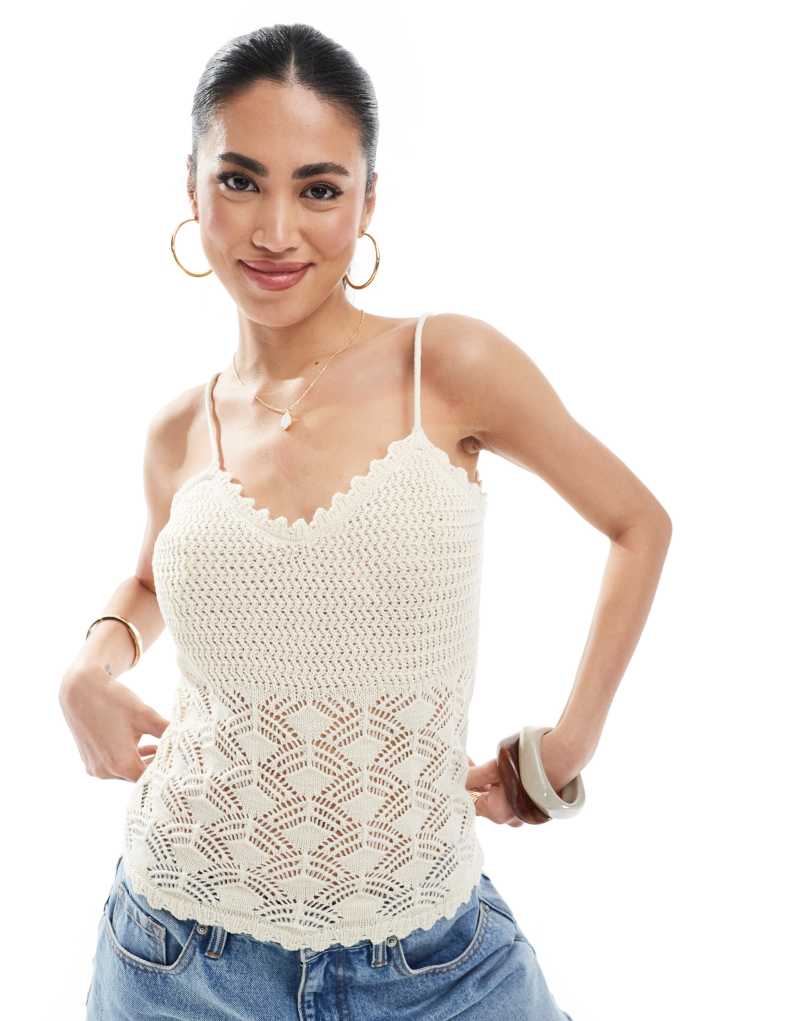 Vero Moda crochet cami top in cream - part of a set Vero Moda