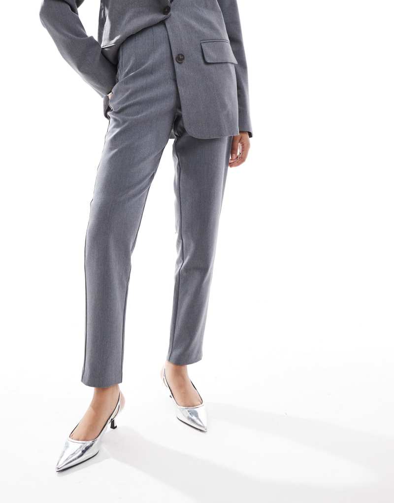 Vila tailored high waisted pants in gray - part of a set Vila