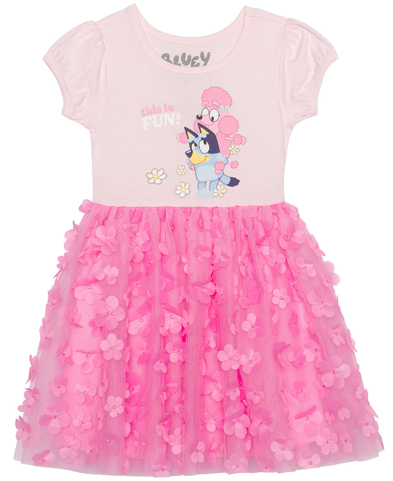 Toddler and Little Girls Short Sleeve Coco Dress Bluey