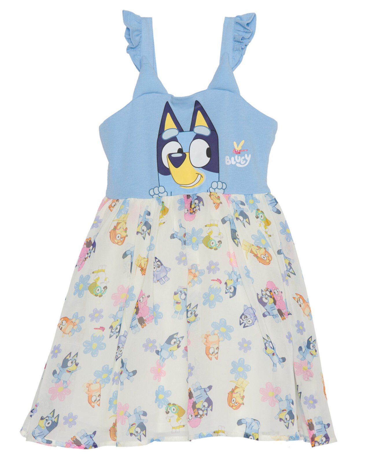 Toddler and Little Girls Sleeveless Friends Dress Bluey