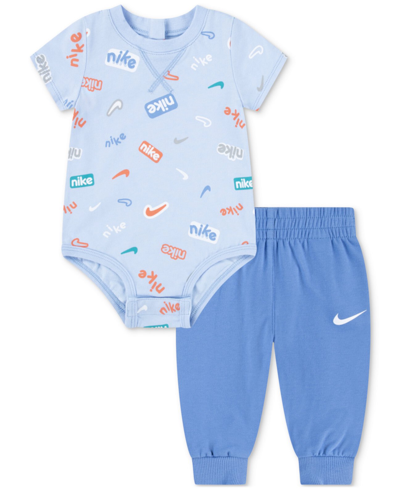 Baby Printed Bodysuit & French Terry Pants, 2 Piece Set Nike