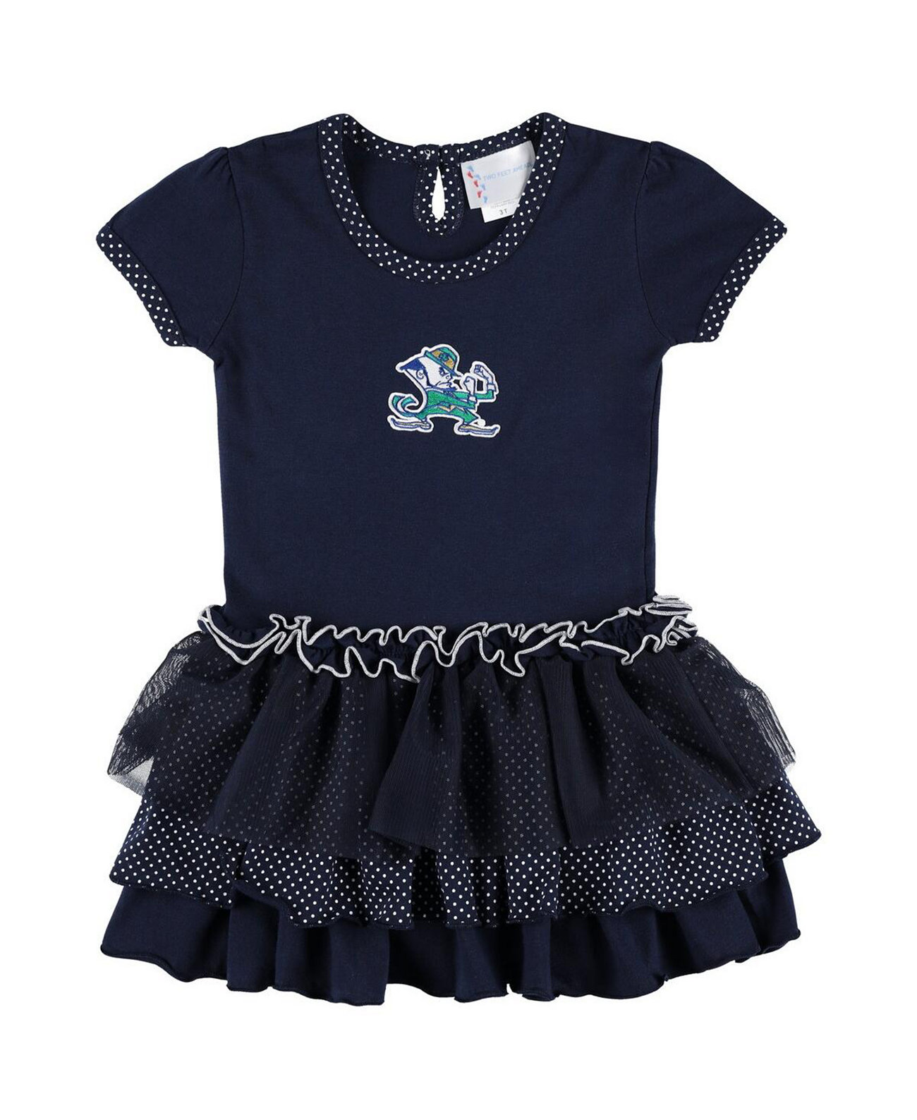 Toddler Navy Notre Dame Fighting Irish Pin Dot Tutu Dress Two Feet Ahead