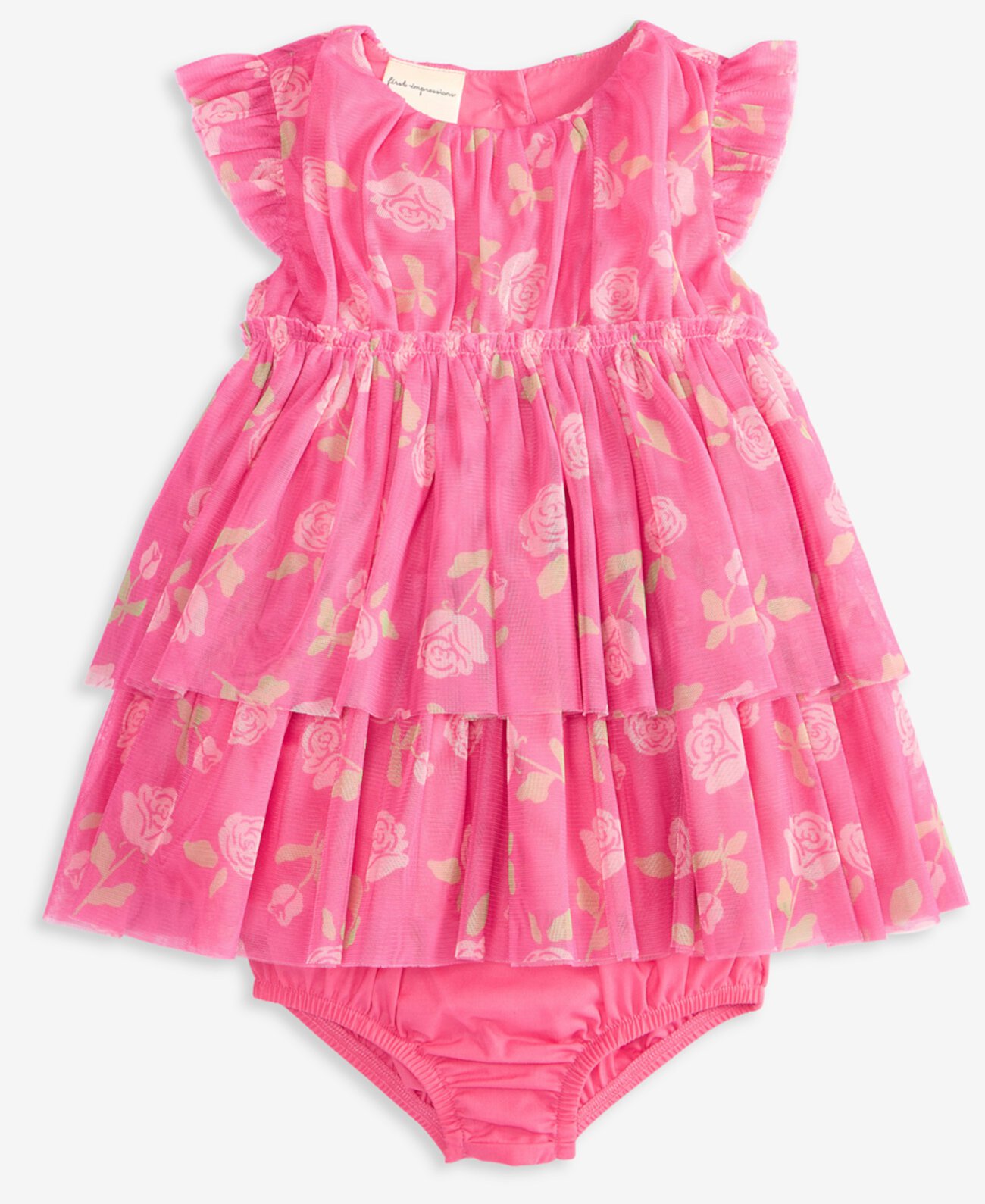 Baby Girls Rose-Print Tulle Dress & Bloomer, 2 Piece Set, Exclusively at Macy's First Impressions