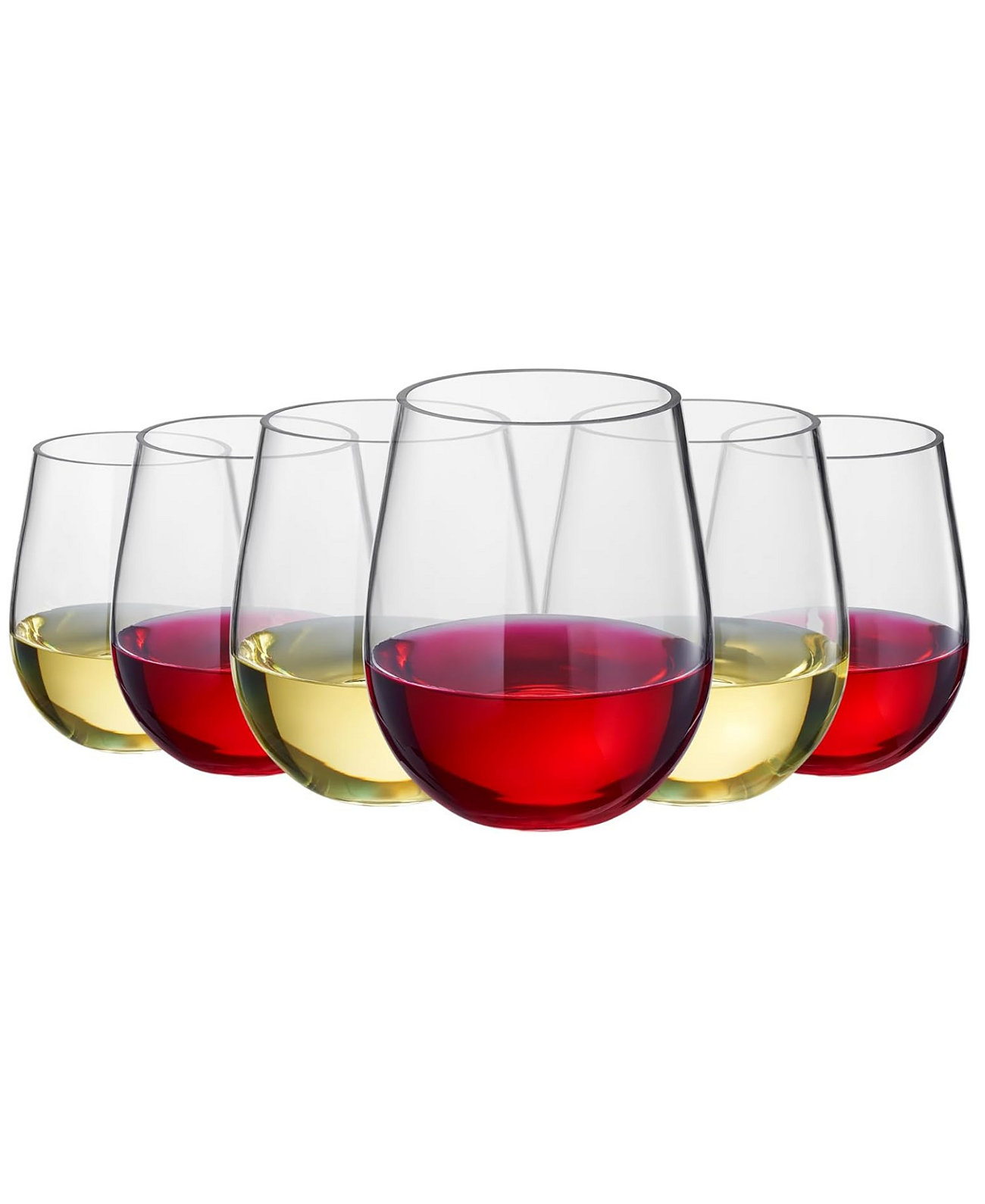 Tritan Unbreakable Stemless Plastic Wine Glasses, Set of 6 The Wine Savant