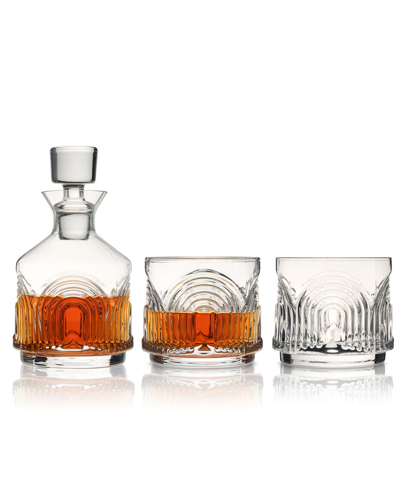 Deco Beau Stacking Decanter, Set of 3 Viski