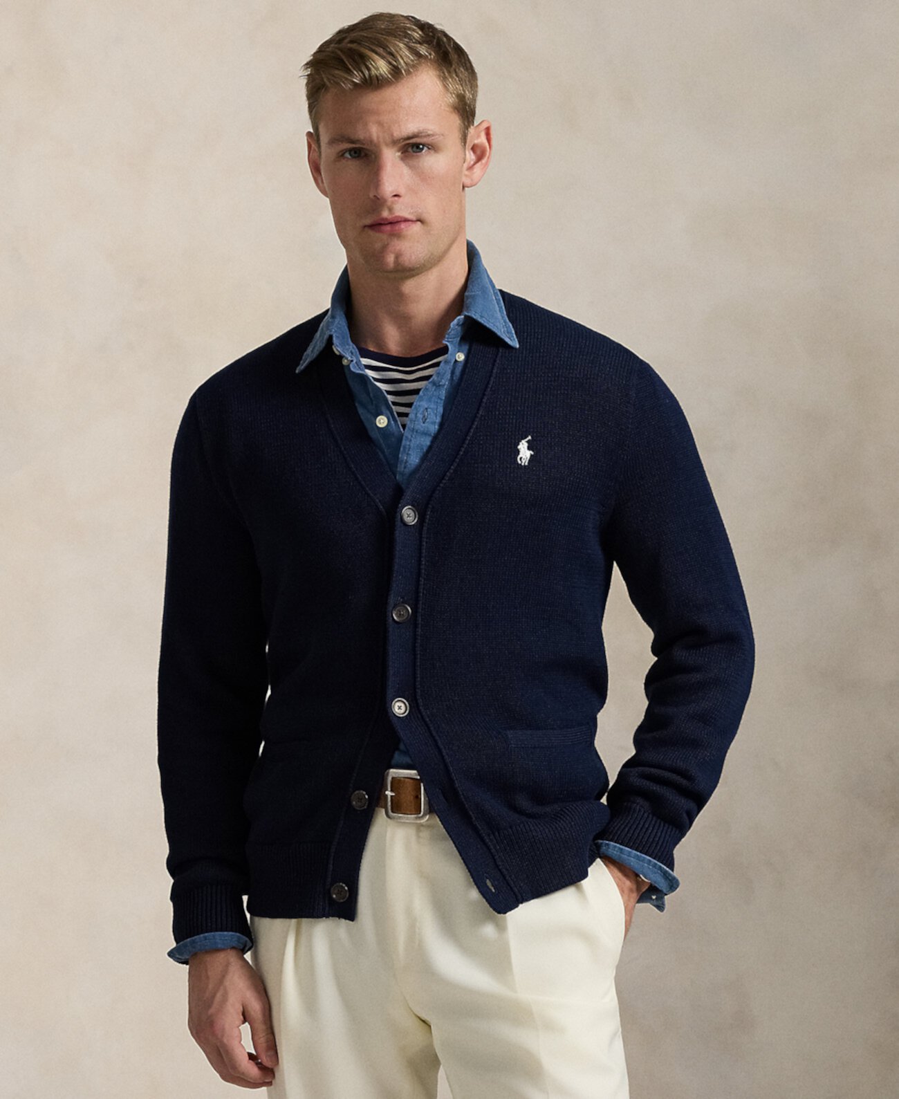 Men's Cotton V-Neck Cardigan Polo Ralph Lauren