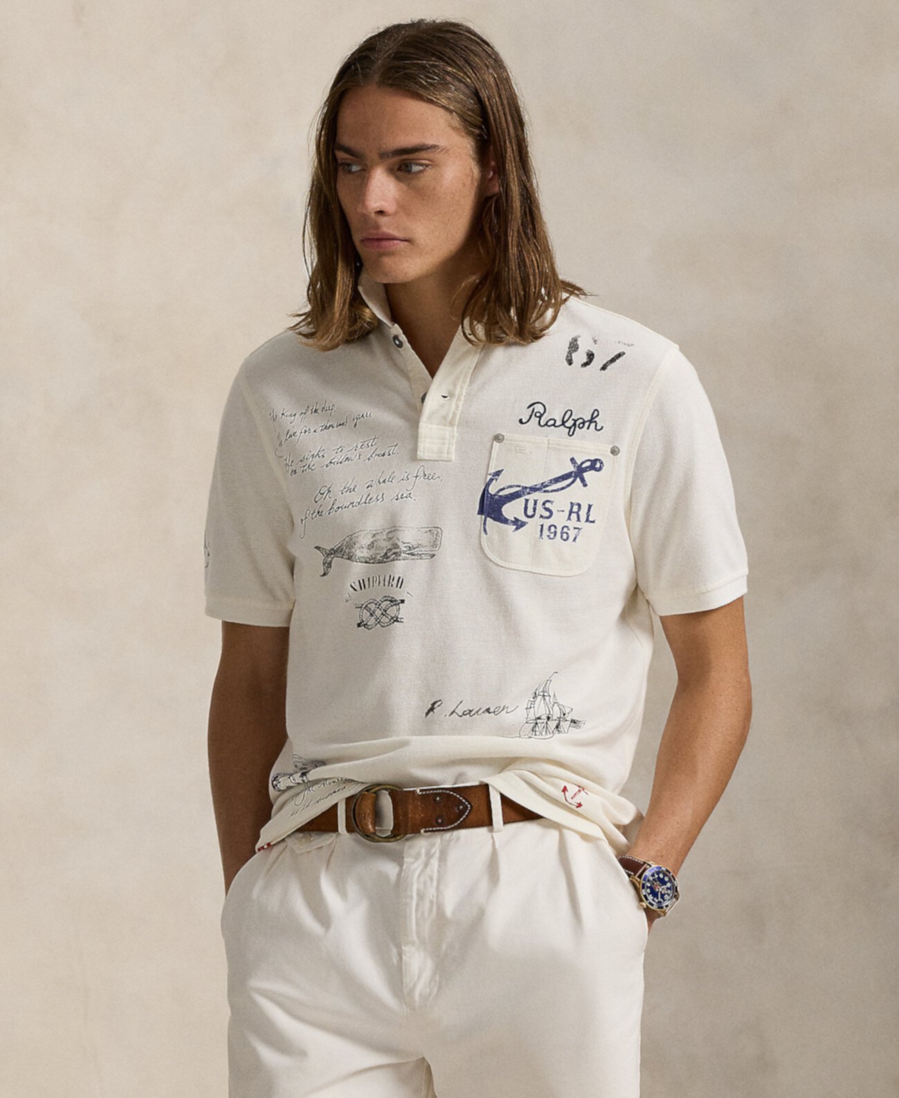 Men's Classic-Fit Mesh Graphic Polo Shirt Polo Ralph Lauren