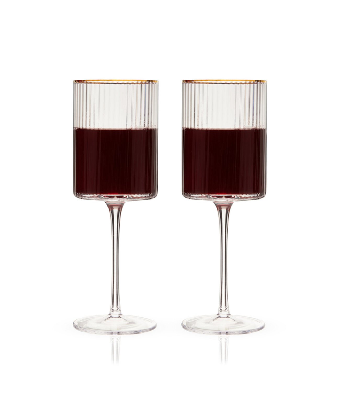 Meridian Gold Rimmed Wine Glasses, Set of 2 Viski