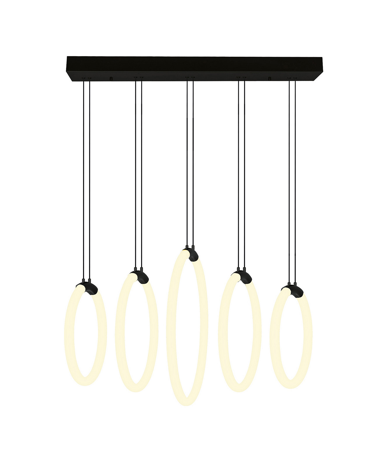 20" Metal Hoops 5 Light LED Chandelier CWI Lighting