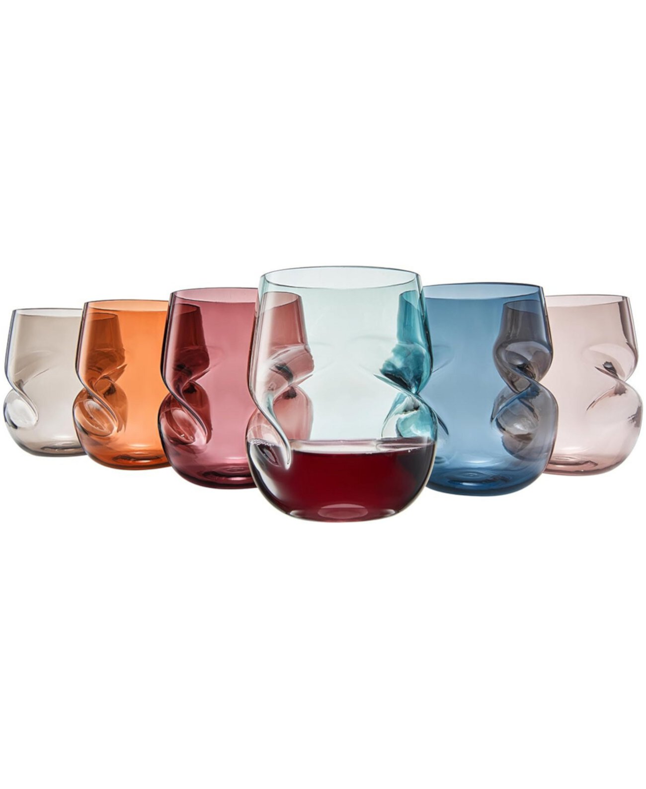 Khen Tritan Unbreakable Pastel Aerating Stemless Wine Glasses, Set of 6 The Wine Savant