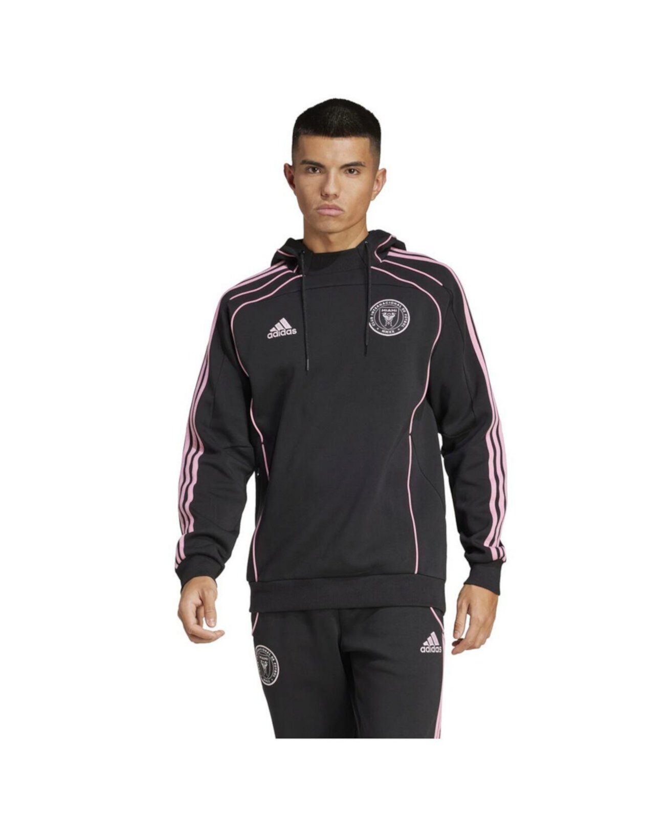 Men's Black Inter Miami CF 2025 Travel Pullover Hoodie Adidas