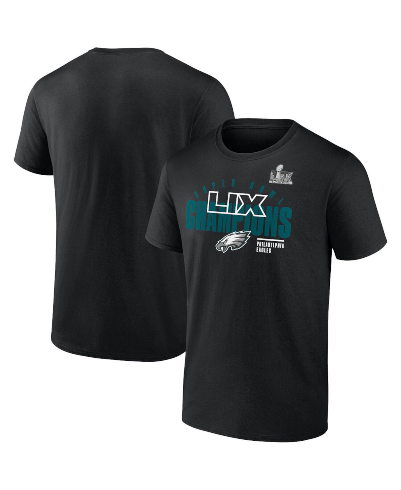 Черная футболка с короткими рукавами Philadelphia Eagles Super Bowl LIX Champions от Fanatics, 90% хлопок Fanatics