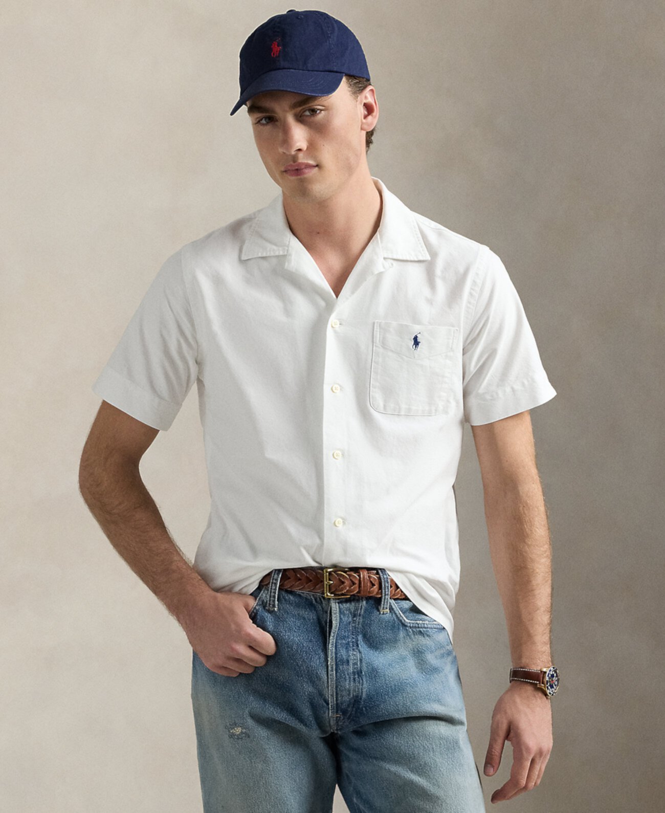 Men's Classic-Fit Oxford Camp Shirt Polo Ralph Lauren