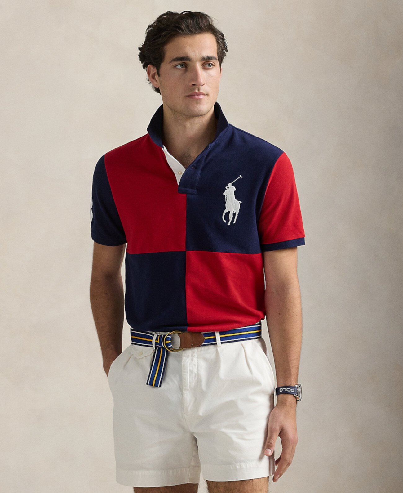 Men's Custom Slim Fit Big Pony Mesh Polo Shirt Polo Ralph Lauren