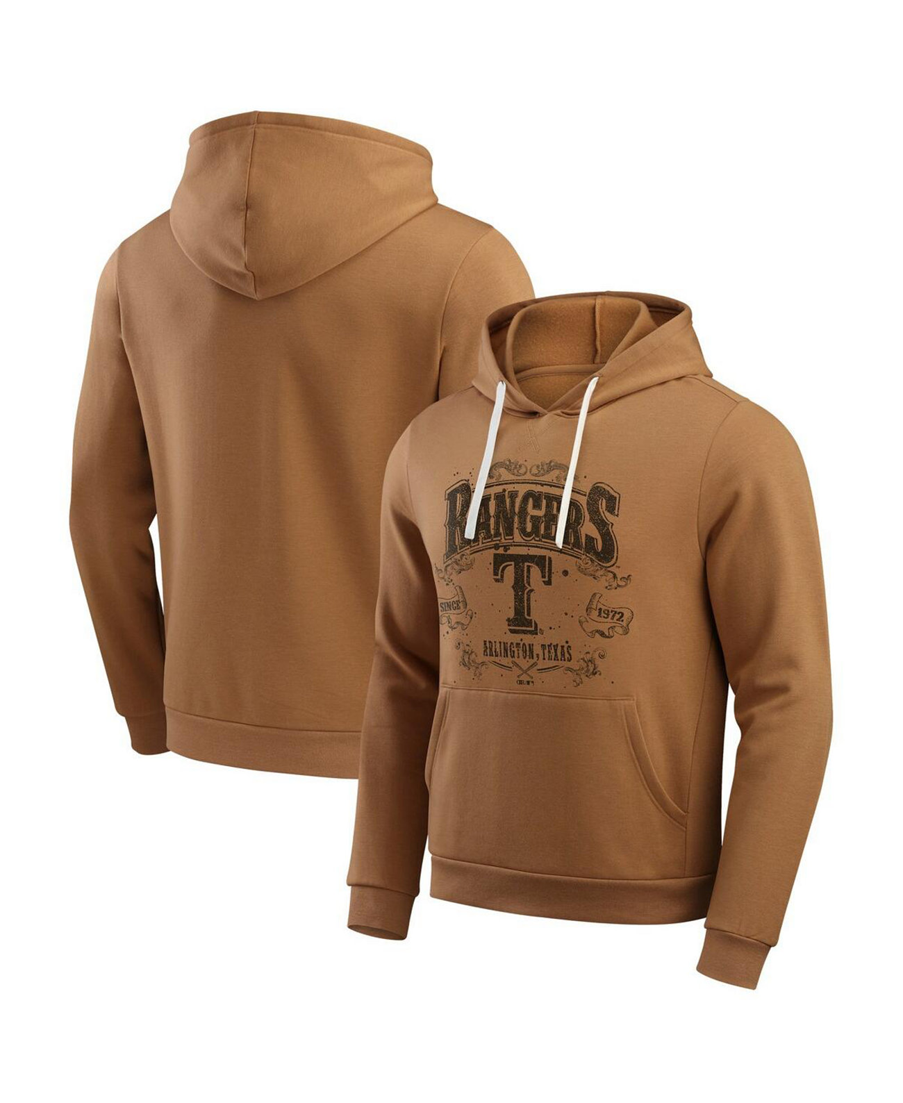 Darius Rucker Collection by Men's Tan Texas Rangers Camp Fleece Pullover Hoodie Fanatics