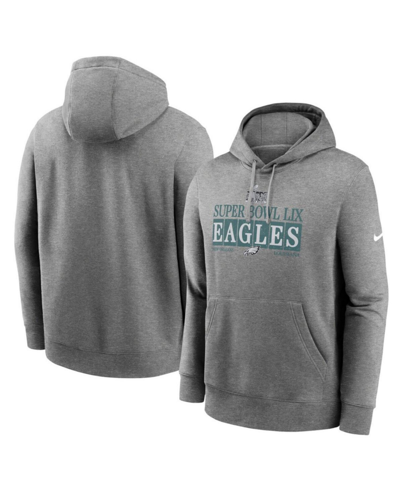 Men's Heather Gray Philadelphia Eagles Super Bowl LIX NOLA Inspired Pullover Hoodie Nike