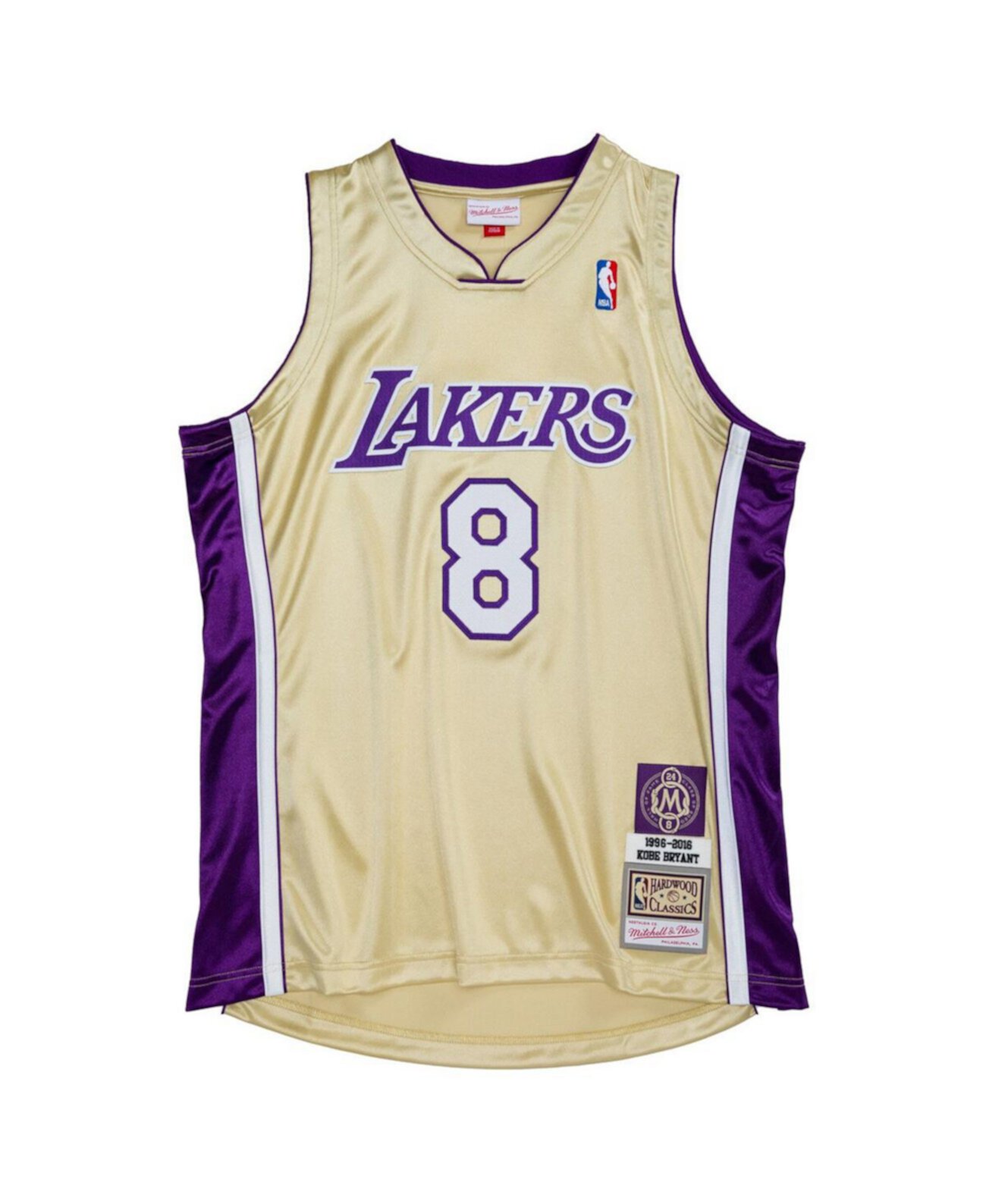 Мужская футболка Kobe Bryant Gold Los Angeles Lakers Hall of Fame 2020 с номером 8 Mitchell & Ness