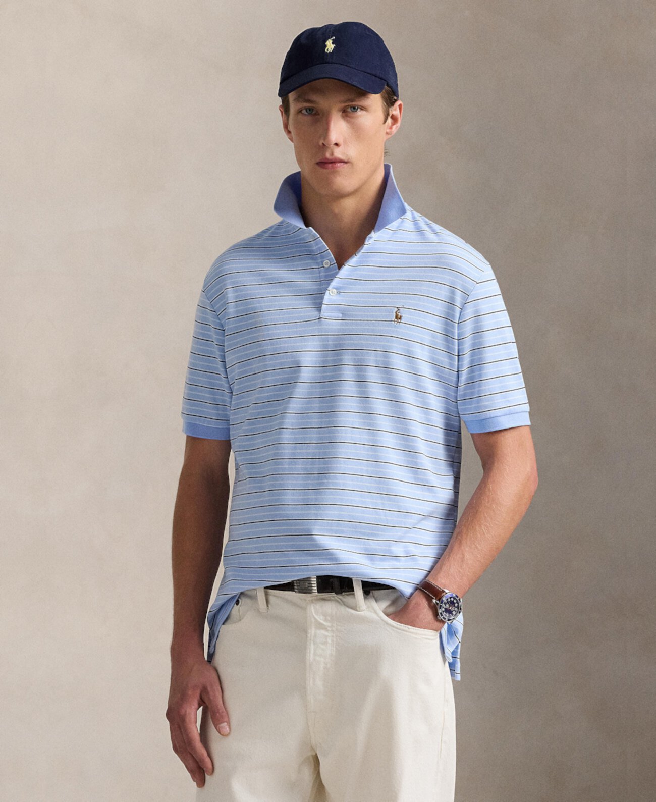 Men's Classic-Fit Striped Soft Cotton Polo Polo Ralph Lauren