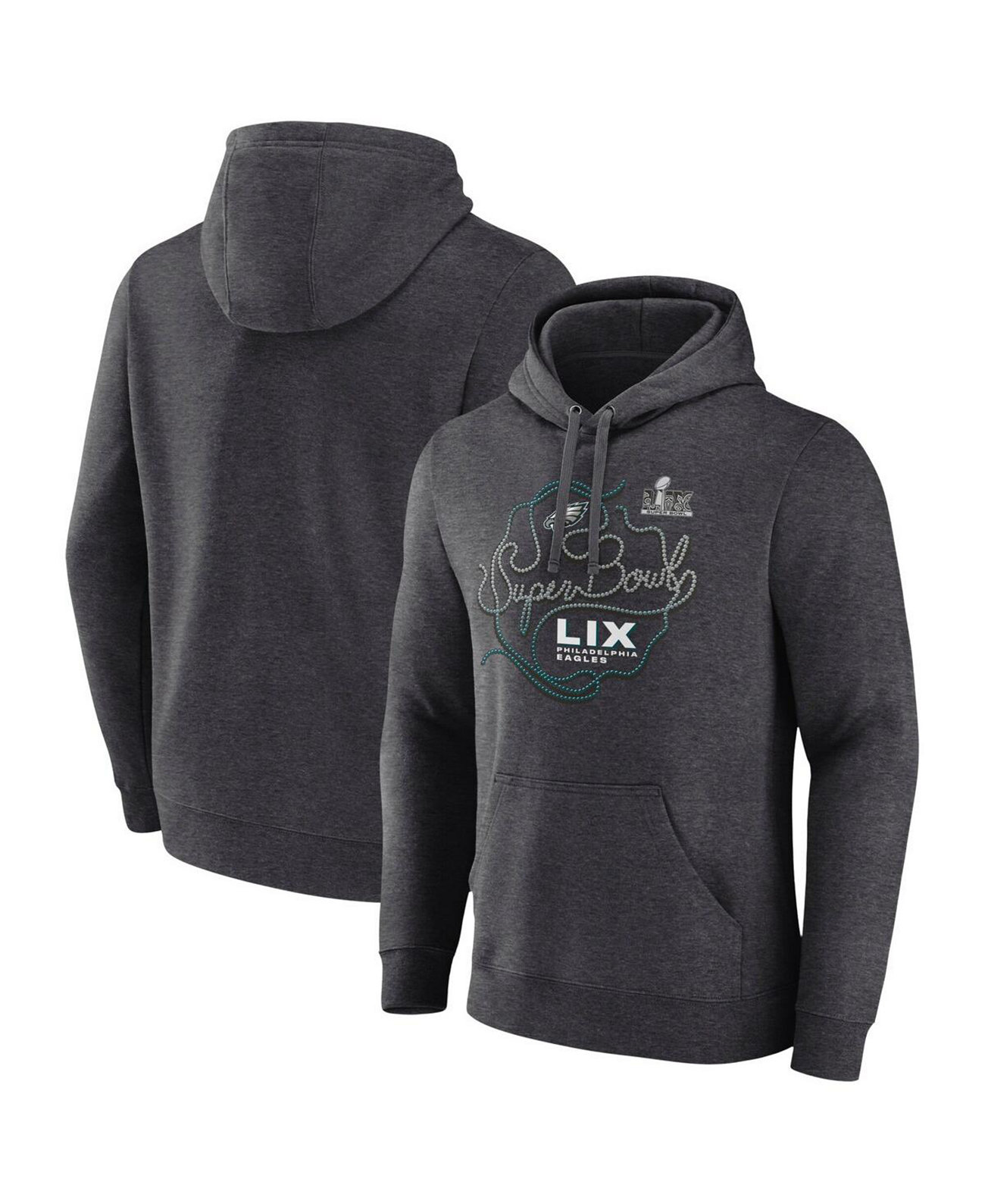 Men's Heather Charcoal Philadelphia Eagles Super Bowl LIX Local Fleece Pullover Hoodie Fanatics