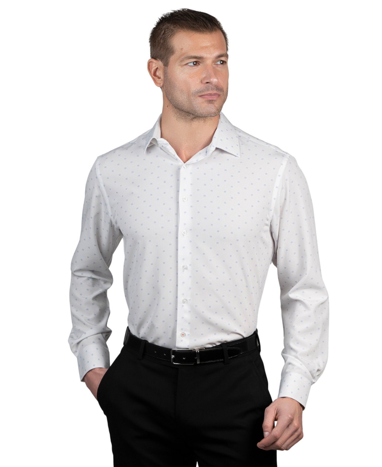 Men's Slim-Fit Geo-Dot Dress Shirt Nautica