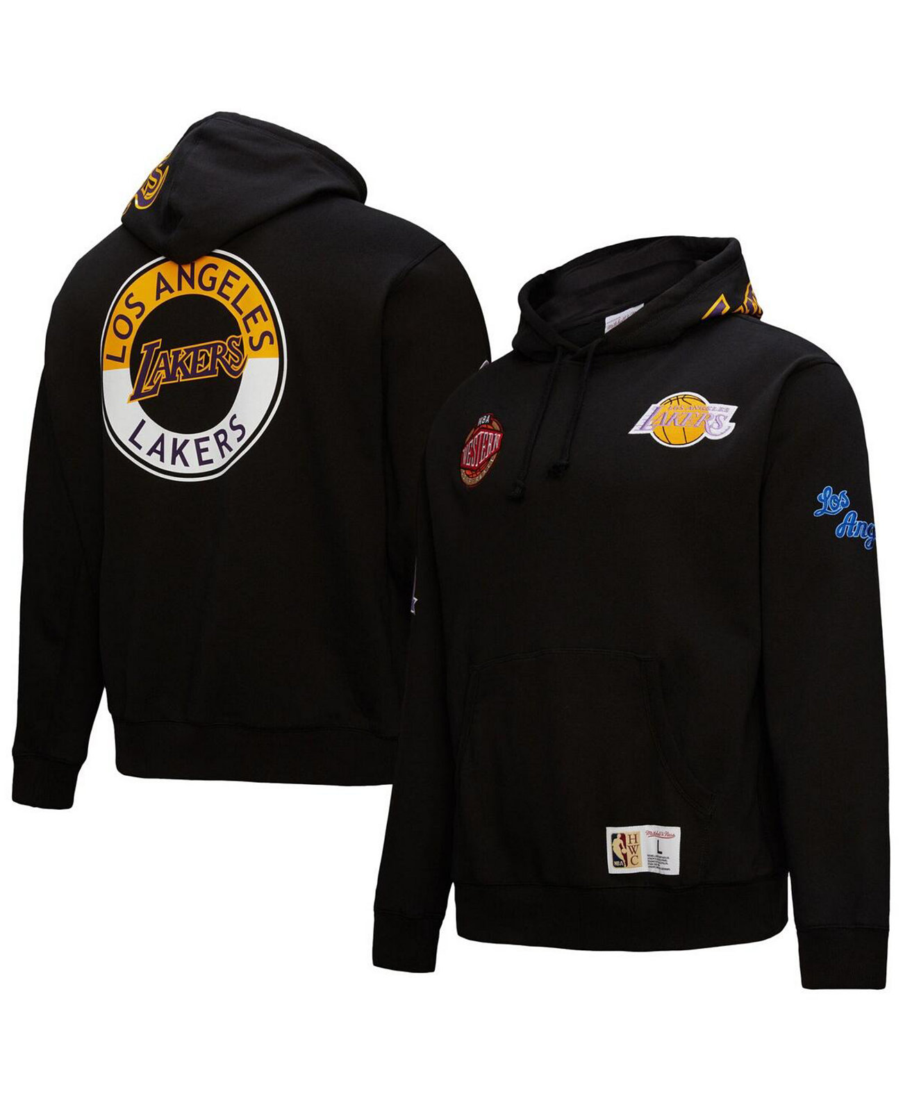 Men's Black Los Angeles Lakers Hardwood Classics Blackout Collection Pullover Hoodie Mitchell & Ness