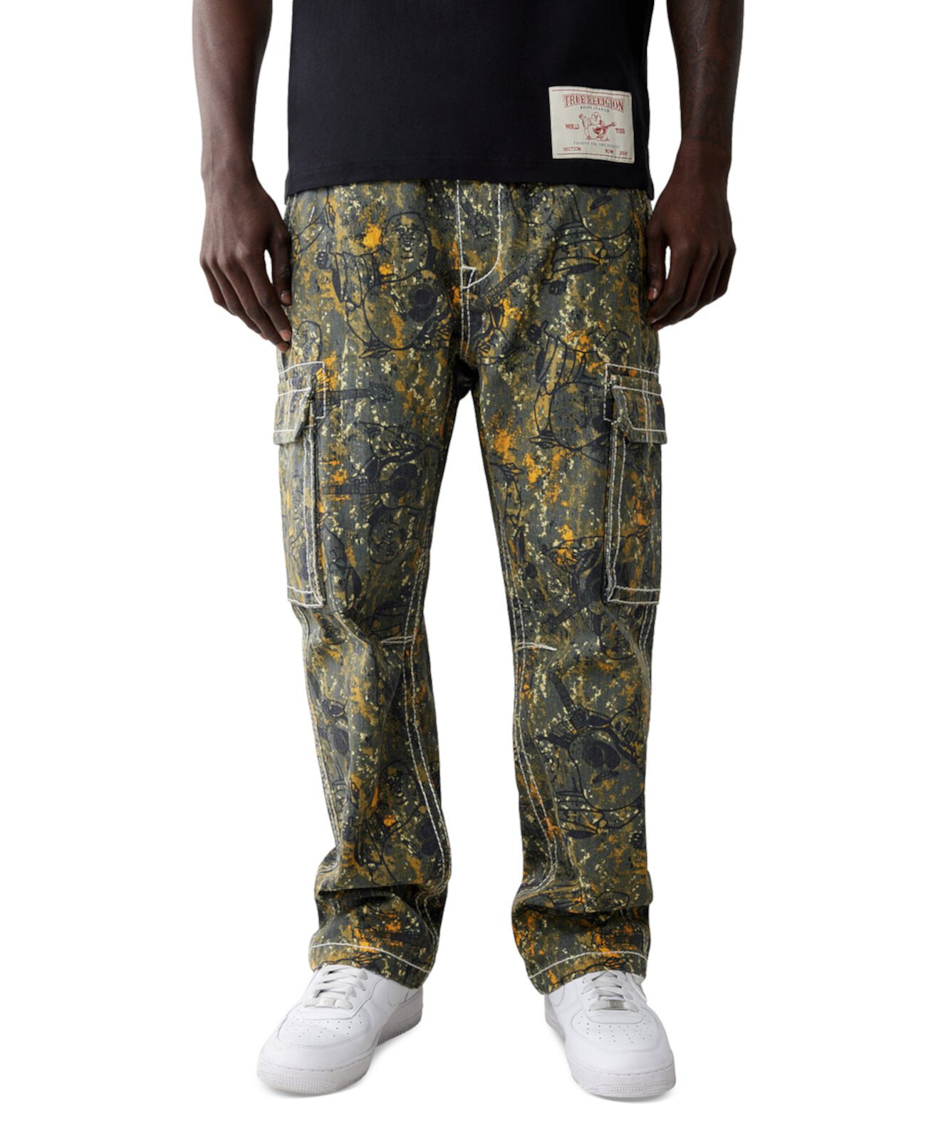 Men's Big T Relaxed-Fit Buddha Camo Cargo Pants True Religion