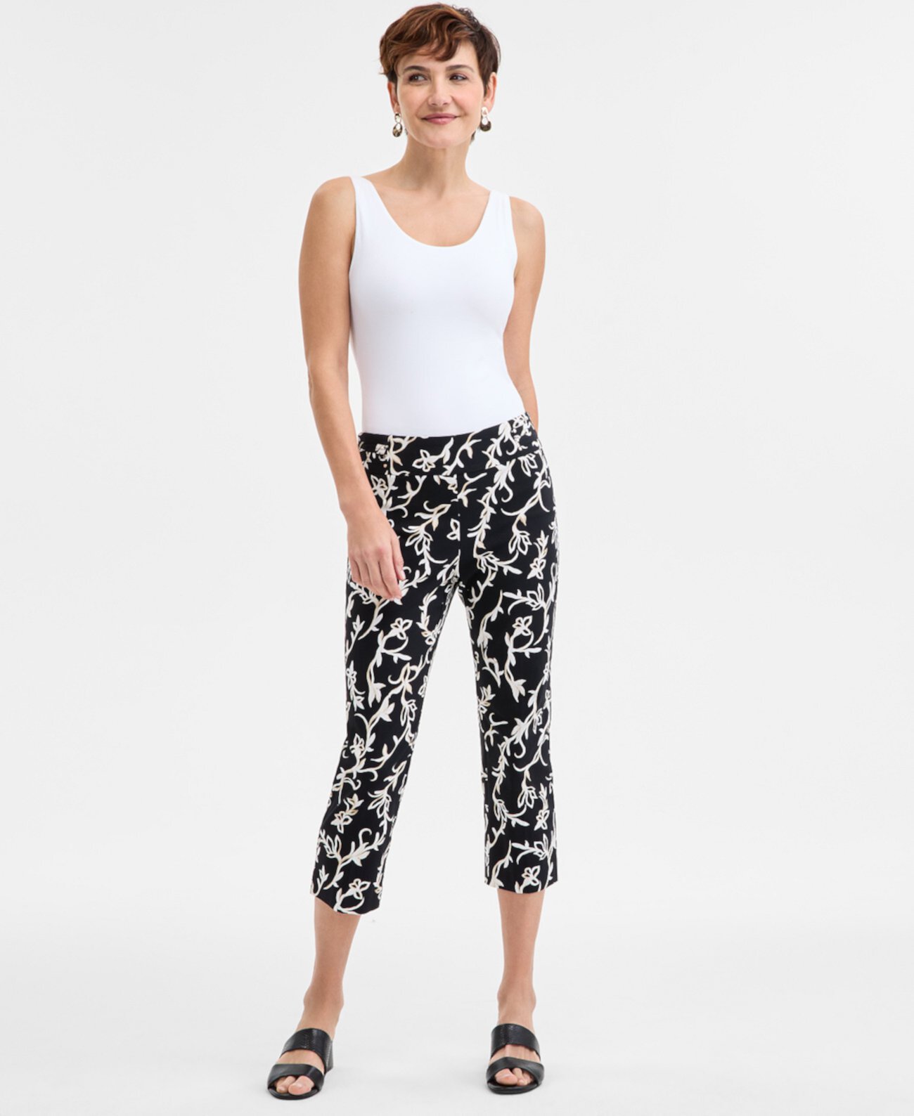 Women's Printed Rivet Capri Pants, Exclusively at Macy's J&M Collection