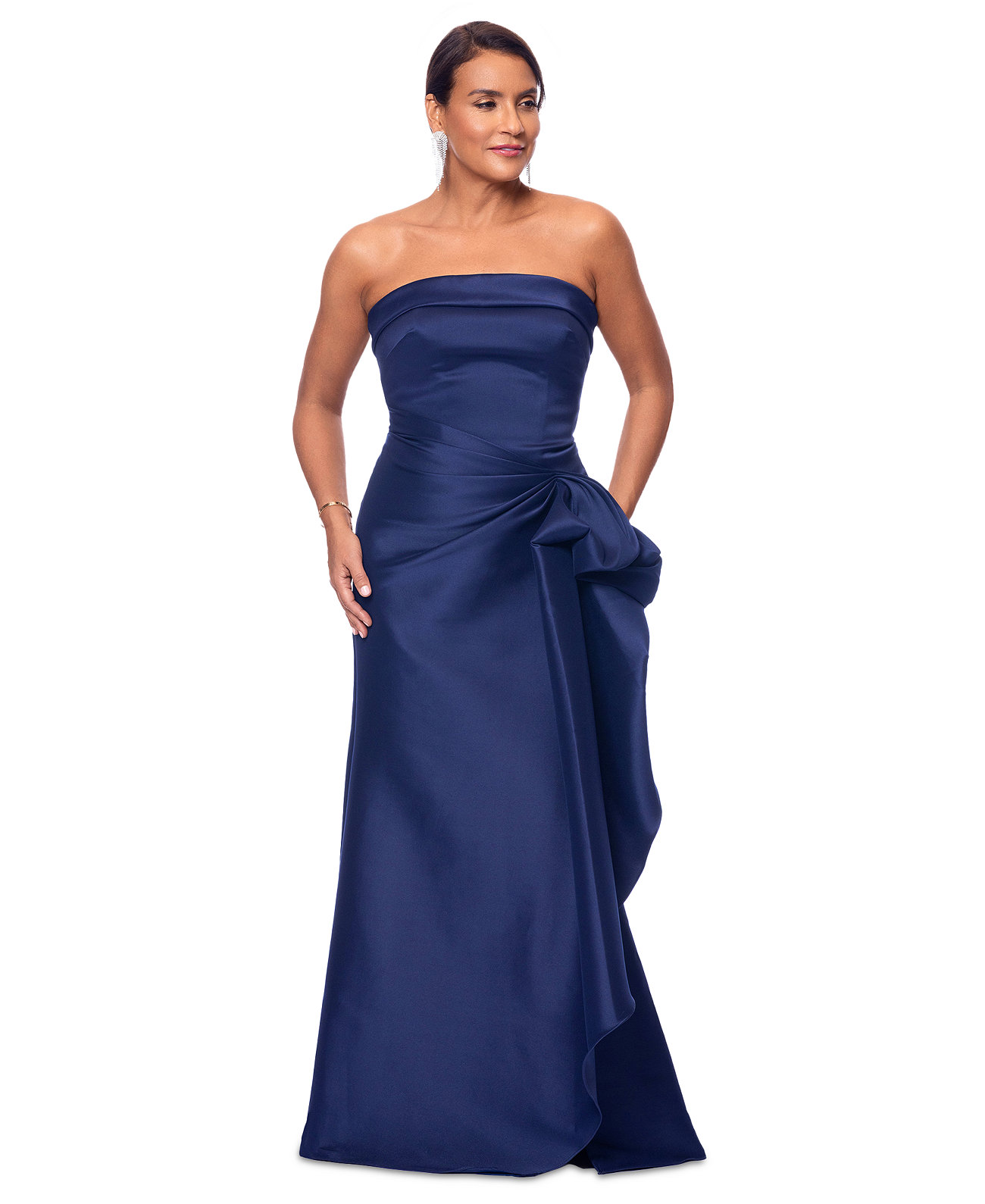 Women's Gathered Strapless Gown Xscape